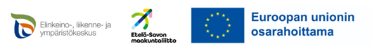 Kuva sisältää seuraavat logot: Elinkeino-, liikenne- ja ympäristökeskus, Etelä-Savon Maakuntaliitto sekä Euroopan unionin osarahoittama